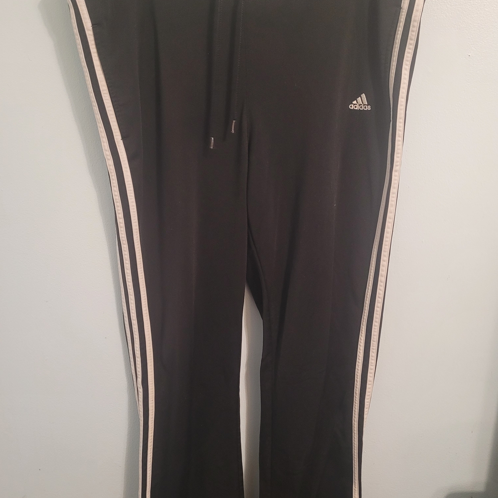 Adidas Black Joggers with White Accents